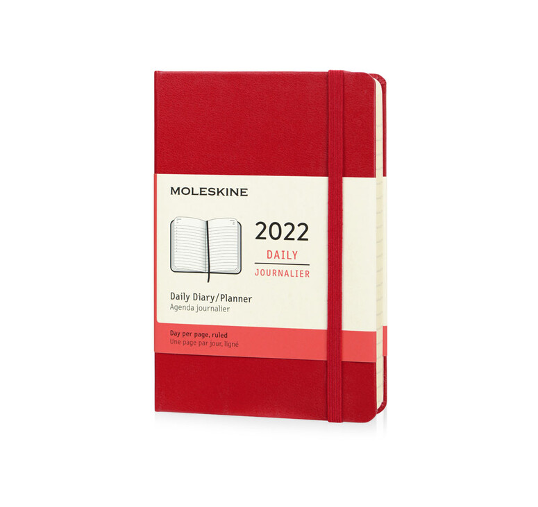 Ежедневник Moleskine Classic (2022), Pocket (9х14), красный, твердая обложка