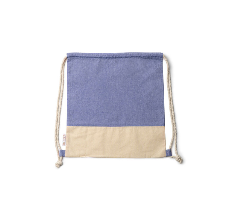 Рюкзак-мешок LUANDA из переработанного хлопка, натуральный/королевский синий